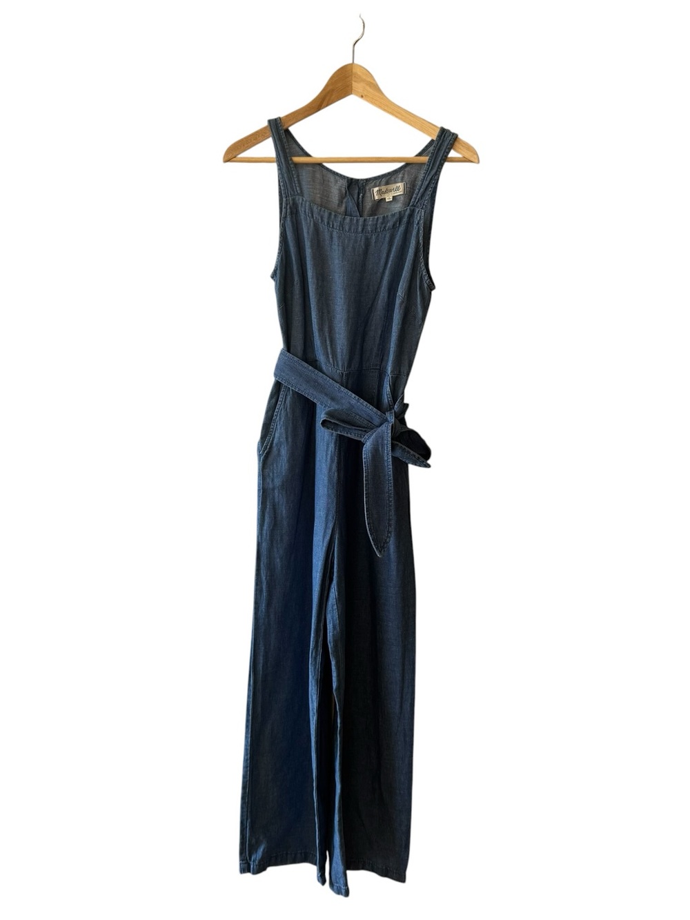 Madewell Chambray Cropped Jumpsuit